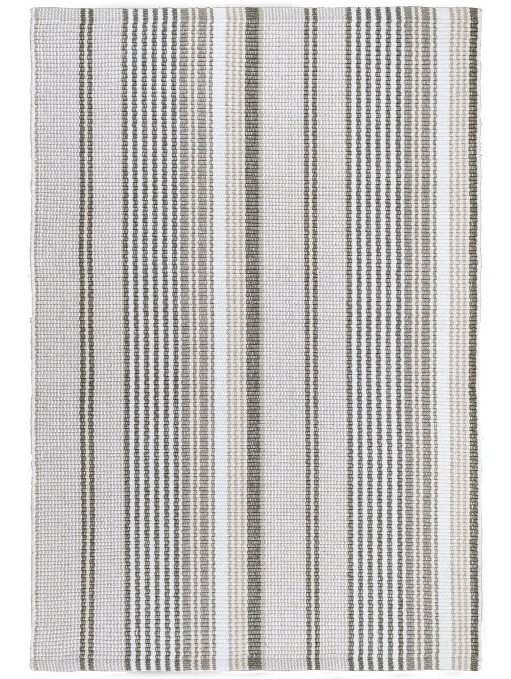 Annie Selke Gradation Ticking Handwoven Indoor/Outdoor Rug | Grey Size 2'6"x20'